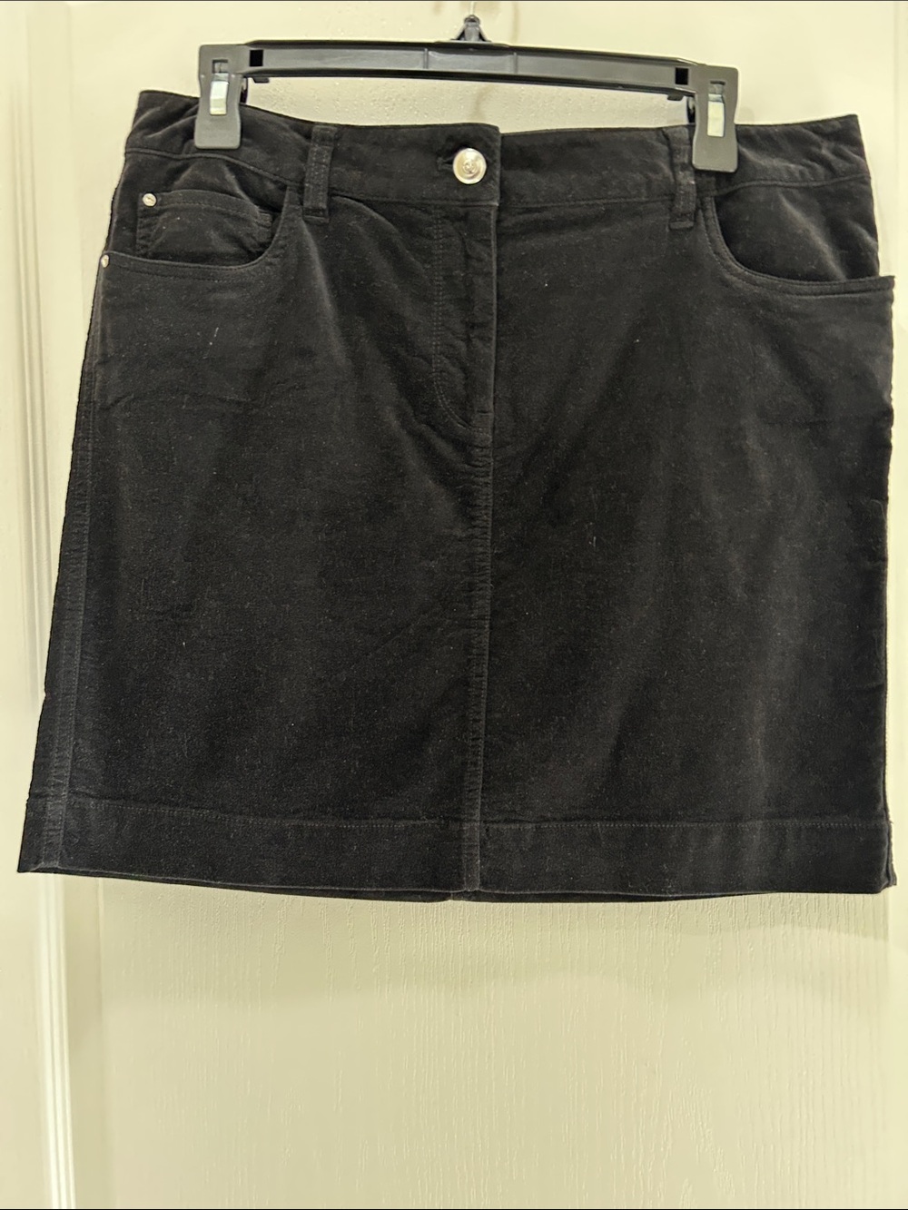 White House Black Market Black Soft Corduroy Mini Skirt
